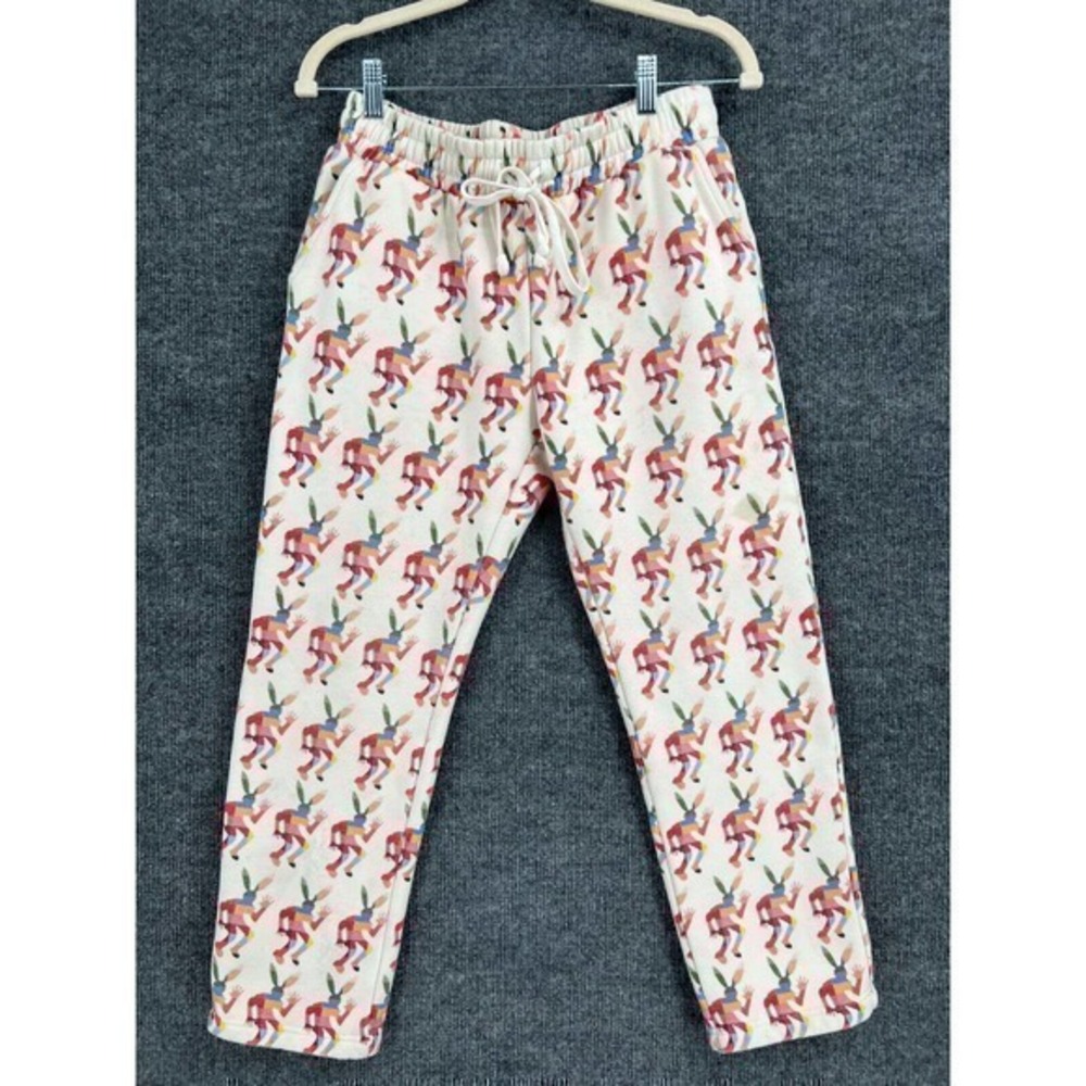 Kodone World Sweatpants Mens M Fits Small Rainbow Bunny All Over Print Joggers